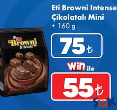 ETİ BROWNİ INTENSE ÇİKOLATALI MİNİ KEK 160 G